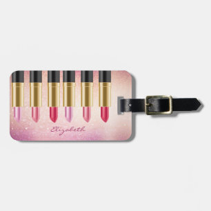 Modern stilvoll - Lipsticks, Glitzer, Personalisie Gepäckanhänger