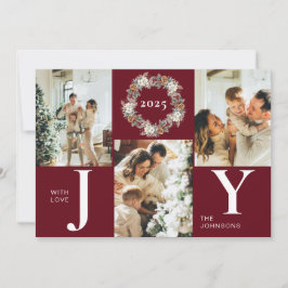 Modern stilvolle Red Foto Collage Freude Weihnacht Feiertagskarte