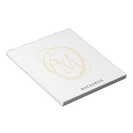 Modern stilvoller, eleganter Name Gold Monogram Notizblock