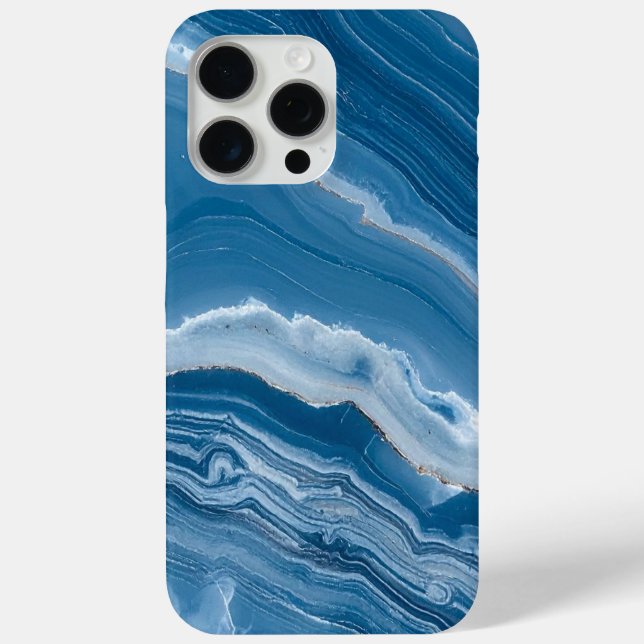 Modern Stone Dusty Blue Marble Case-Mate iPhone Hülle (Rückseite)