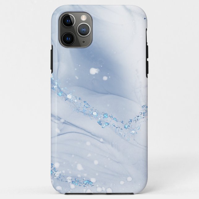 Modern Stone Dusty Blue Marble Case-Mate iPhone Hülle (Rückseite)
