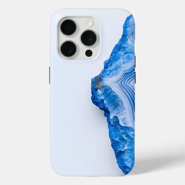Modern Stone Dusty Blue Marble Case-Mate iPhone Hülle (Rückseite)