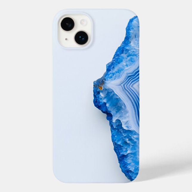 Modern Stone Dusty Blue Marble Case-Mate iPhone Hülle (Rückseite)