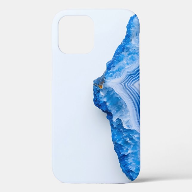 Modern Stone Dusty Blue Marble Case-Mate iPhone Hülle (Rückseite)