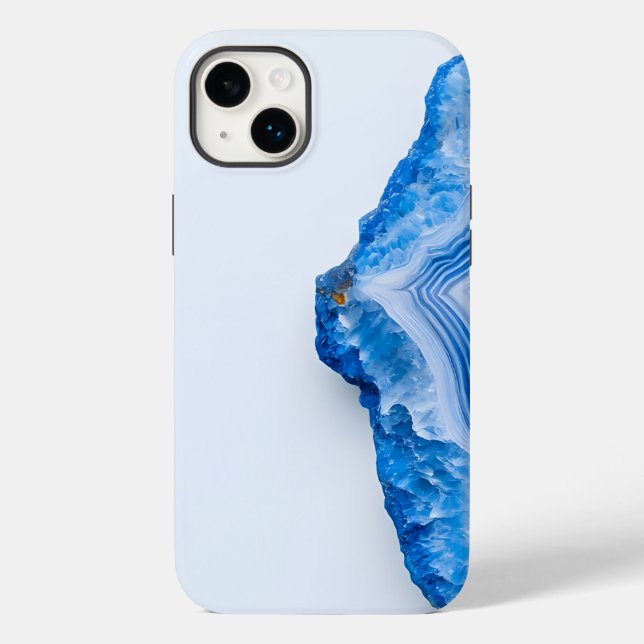 Modern Stone Dusty Blue Marble Case-Mate iPhone Hülle (Rückseite)