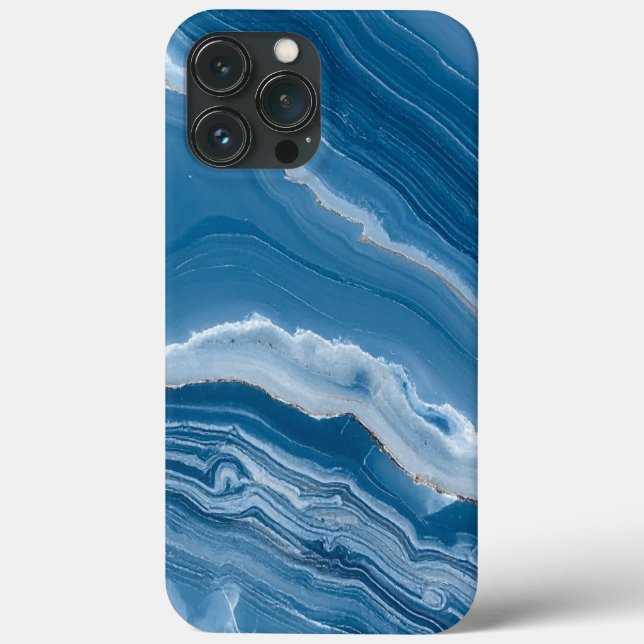 Modern Stone Dusty Blue Marble Case-Mate iPhone Hülle (Rückseite)