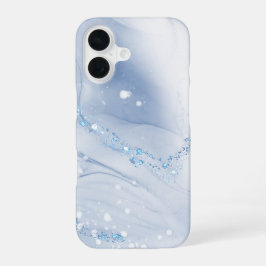 Modern Stone Dusty Blue Marble iPhone 16 Hülle