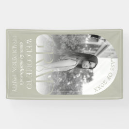 Modern Stone Grey Arch Photo Graduation Welcome Banner