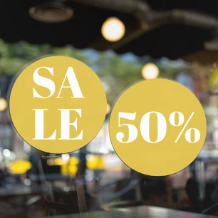 Modern Store Window Sale Yellow Fensteraufkleber