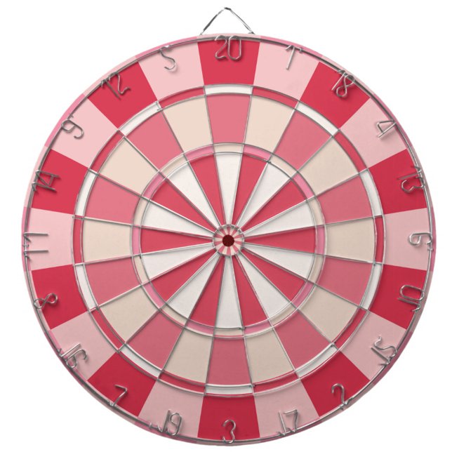 Modern Strawberry Pink Dartscheibe (Pretty pink, red and cream dart board)
