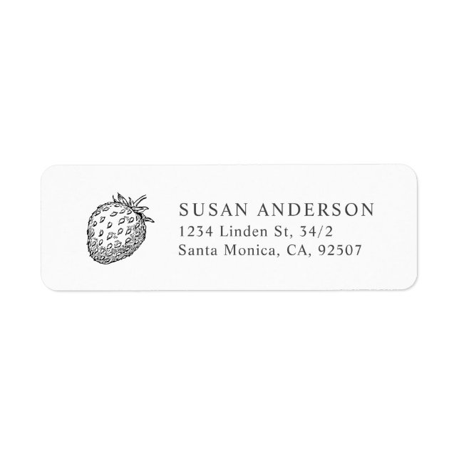 Modern Strawberry Return Address Label (Vorne)