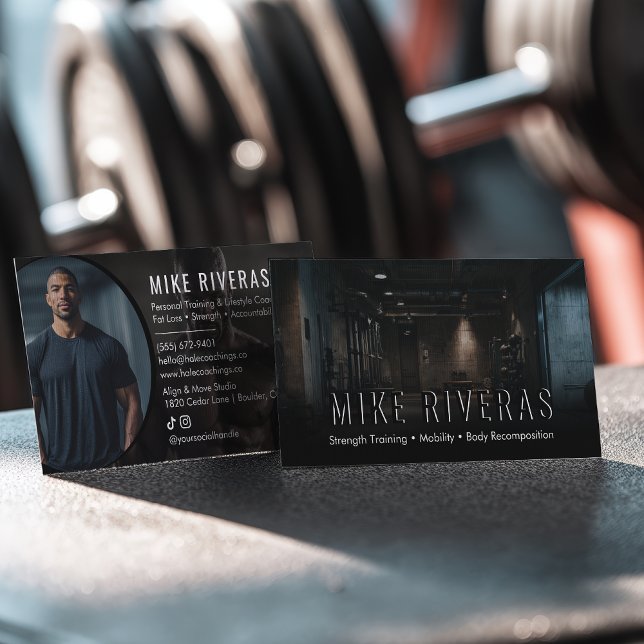 Modern Strength Training Fitness Coach Personal Visitenkarte (Modern Strength Training Fitness Coach Personal Business Card)