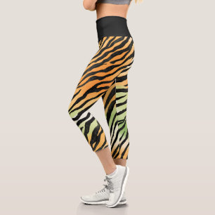 Modern Strickte Tigerhaut Print big cats feline a Capri Leggings