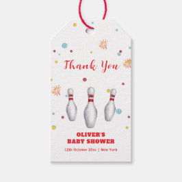 Modern Strike Up Bowling Baby Shower Welcome Geschenkanhänger