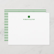 Modern Strip Green Vierblättriges Kleeblatt Lucky