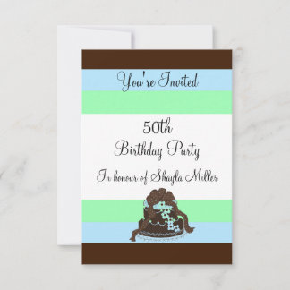 Modern Stripe 50 Geburtstag Einladung