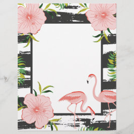 Modern Stripe Pink Flamingo