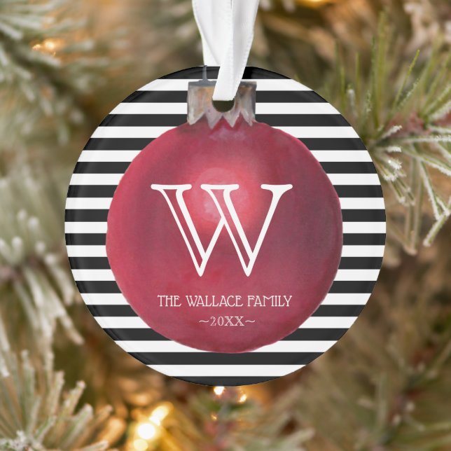 Modern Stripes Foto Ornament (Baum)