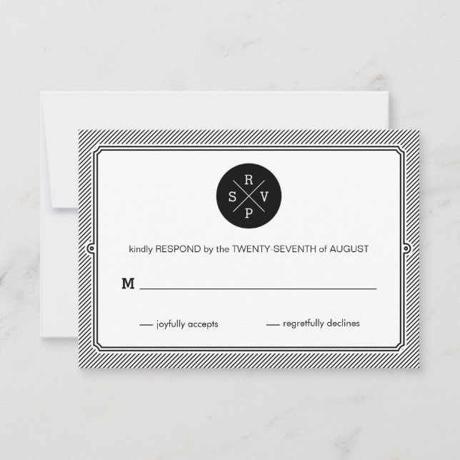 Modern Stripes Response Card RSVP Karte (Vorderseite)