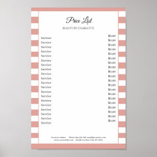Modern Stripes Salon Preisliste Poster