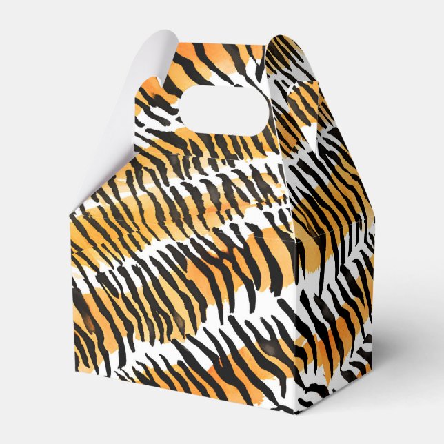 Modern Strippenfelle Tigerfelle Print Wildtiere Geschenkschachtel (Rückseite)