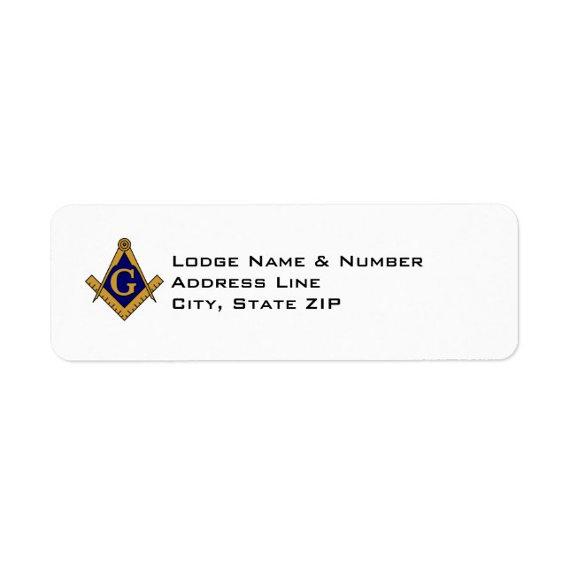 Modern Style Masonic Lodge Address Label (Vorne)