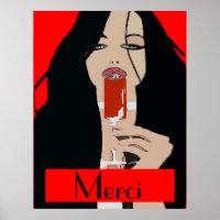 Modern Style Wine Poster, Merci, bearbeiten Text