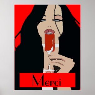 Modern Style Wine Poster, Merci, bearbeiten Text Poster