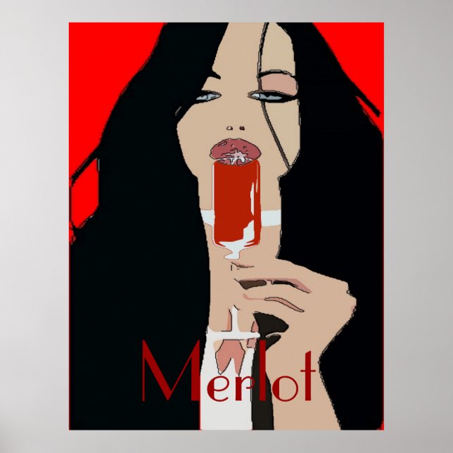 Modern Style Wine Poster, Merlot Poster (Vorne)