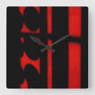 Modern Stylish Black/Red Design Quadratische Wanduhr