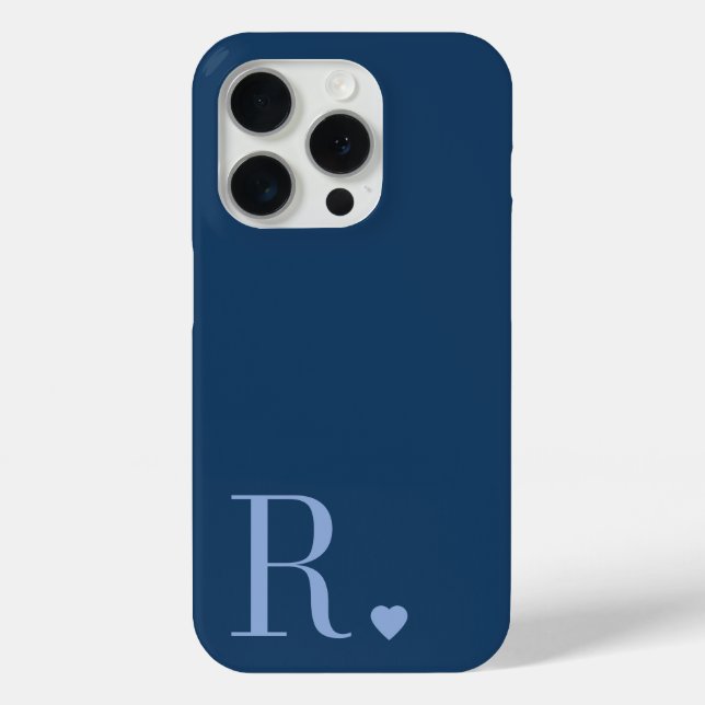 modern stylish blue monogram initial  Case-Mate iPhone hülle (Rückseite)