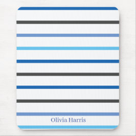 Modern Stylish Blue Stripes Custom Mousepad