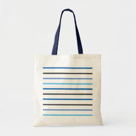 Modern Stylish Blue Stripes Custom Tragetasche