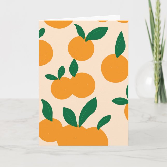 Modern Stylish Citrus Fruit Oranges Pattern Karte (Vorderseite)