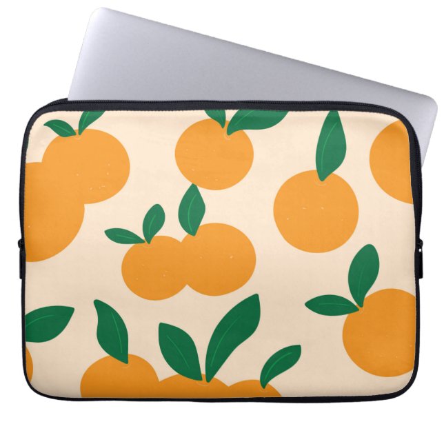 Modern Stylish Citrus Fruit Oranges Pattern Laptopschutzhülle (Vorderseite)