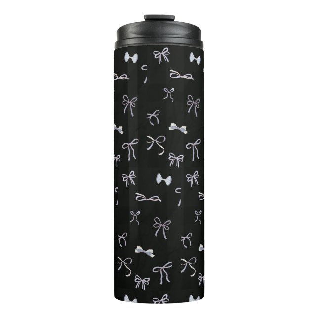 MODERN STYLISH CUSTOMIZED YOUR OWN BOW BLACK THERMOSBECHER (Vorderseite)