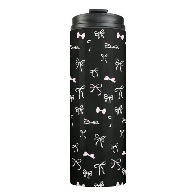 MODERN STYLISH CUSTOMIZED YOUR OWN BOW BLACK THERMOSBECHER (Vorderseite)