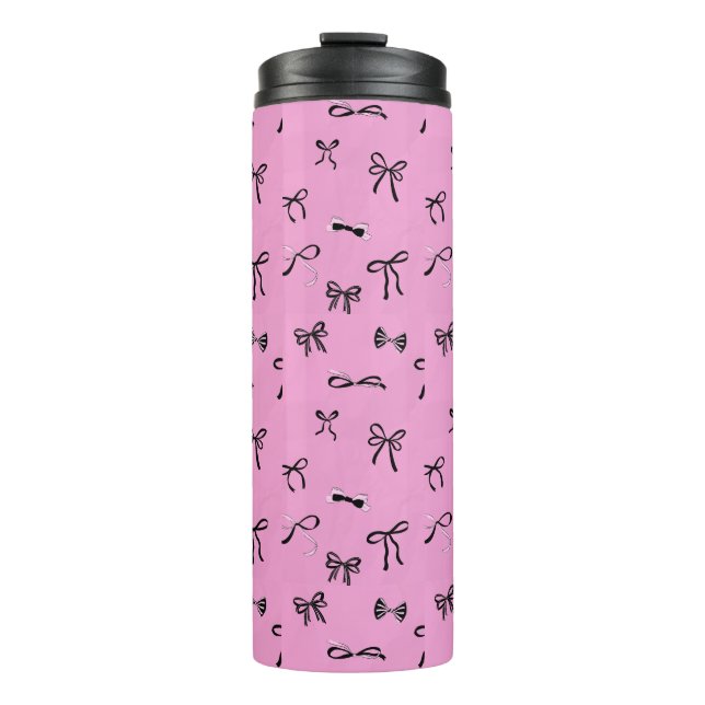 MODERN STYLISH CUSTOMIZED YOUR OWN BOW PINK THERMOSBECHER (Vorderseite)