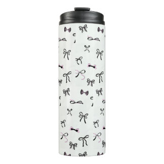 MODERN STYLISH CUSTOMIZED YOUR OWN BOW WHITE THERMOSBECHER