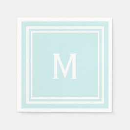 Modern Stylish Robin's Egg Blue Custom Monogram Serviette