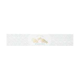 MODERN STYLISH WEDD Mini Gold Konfetti Minze Einladungsbanderole