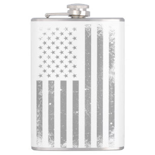 Modern Stylisierte Black USA Flag , Abstrakt Flachmann