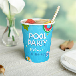 Modern Summer Pool Party Paper Cup Pappbecher