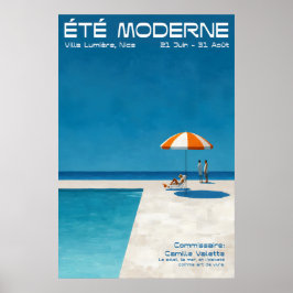 Modern Summer Poolside Wall Art Print Bold French Poster