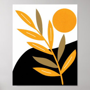 Modern Sun Boho Botanisch Bohemisch Abstrakt Poster
