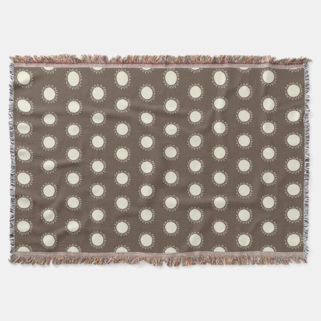 Modern Sun Motif Woven Blanket - Minimalistisch Ta Decke (Vorderseite)