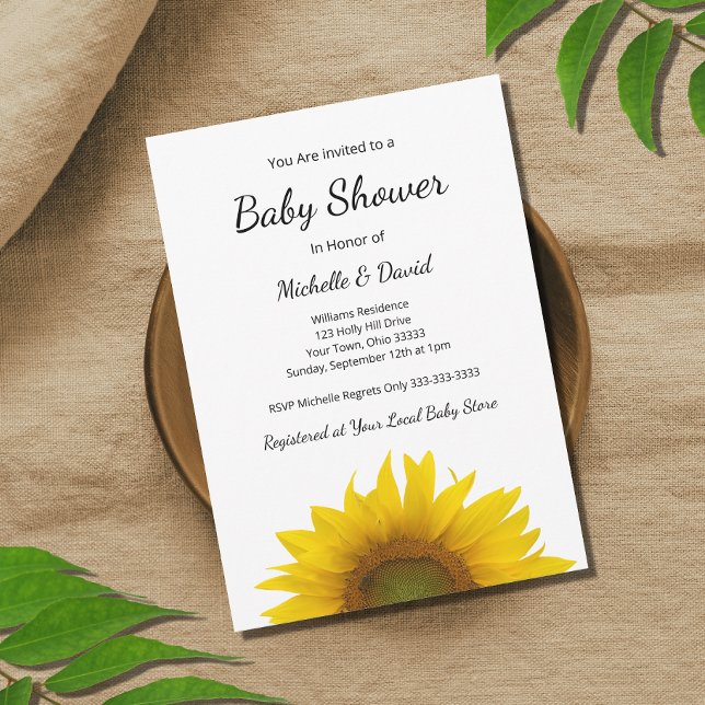 Modern Sunflower Baby Shower Gender Neutral Einladung (Von Creator hochgeladen)