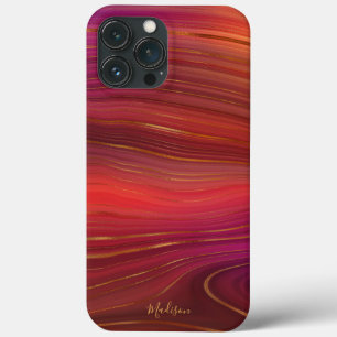 Modern Sunrise Agate Marble Muster mit Namen Case-Mate iPhone Hülle