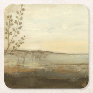 Modern Sunset Landscape Oil Painting Rechteckiger Pappuntersetzer