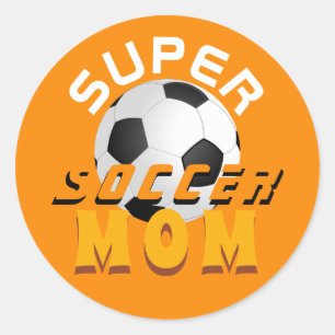 Modern Super Soccer Mama Football Sport Runder Aufkleber
